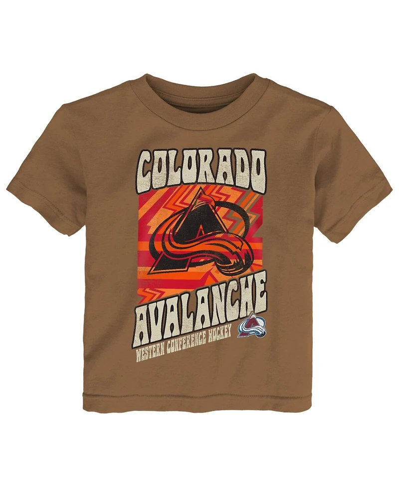 Toddler Boys and Girls Brown Distressed Colorado Avalanche Hip to the Game T-shirt