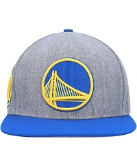 Men's Pro Standard Gray, Royal Golden State Warriors Classic Logo Two-Tone Snapback Hat