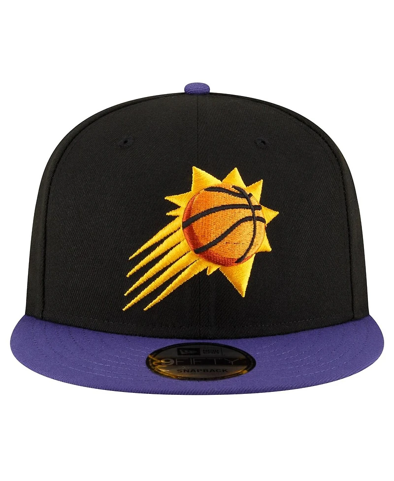 Men's New Era Black, Purple Phoenix Suns Official Team Color 2Tone 9FIFTY Snapback Hat