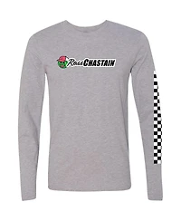 Men's Checkered Flag Sports Gray Ross Chastain Melon Man Long Sleeve T-shirt