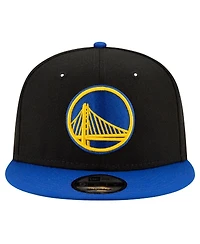 Men's New Era Black, Royal Golden State Warriors Official Team Color 2Tone 9FIFTY Snapback Hat