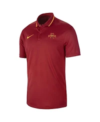 Men's Nike Cardinal Iowa State Cyclones 2023 Sideline Coaches Performance Polo Shirt