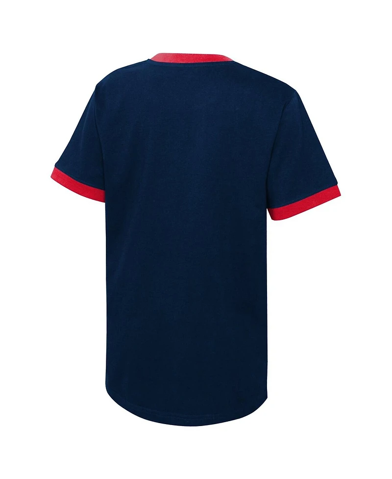 Big Boys Navy Distressed Washington Capitals Ice City T-shirt