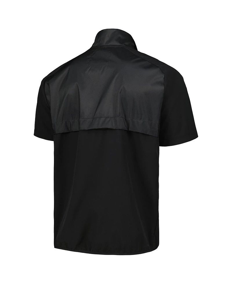 Men's adidas Black Boston College Eagles Sideline Aeroready Raglan Short Sleeve Quarter-Zip Jacket