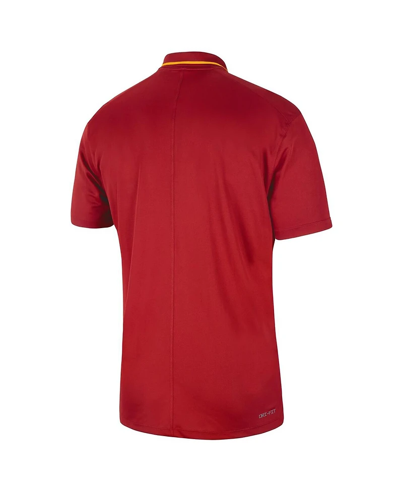 Men's Nike Cardinal Iowa State Cyclones 2023 Sideline Coaches Performance Polo Shirt