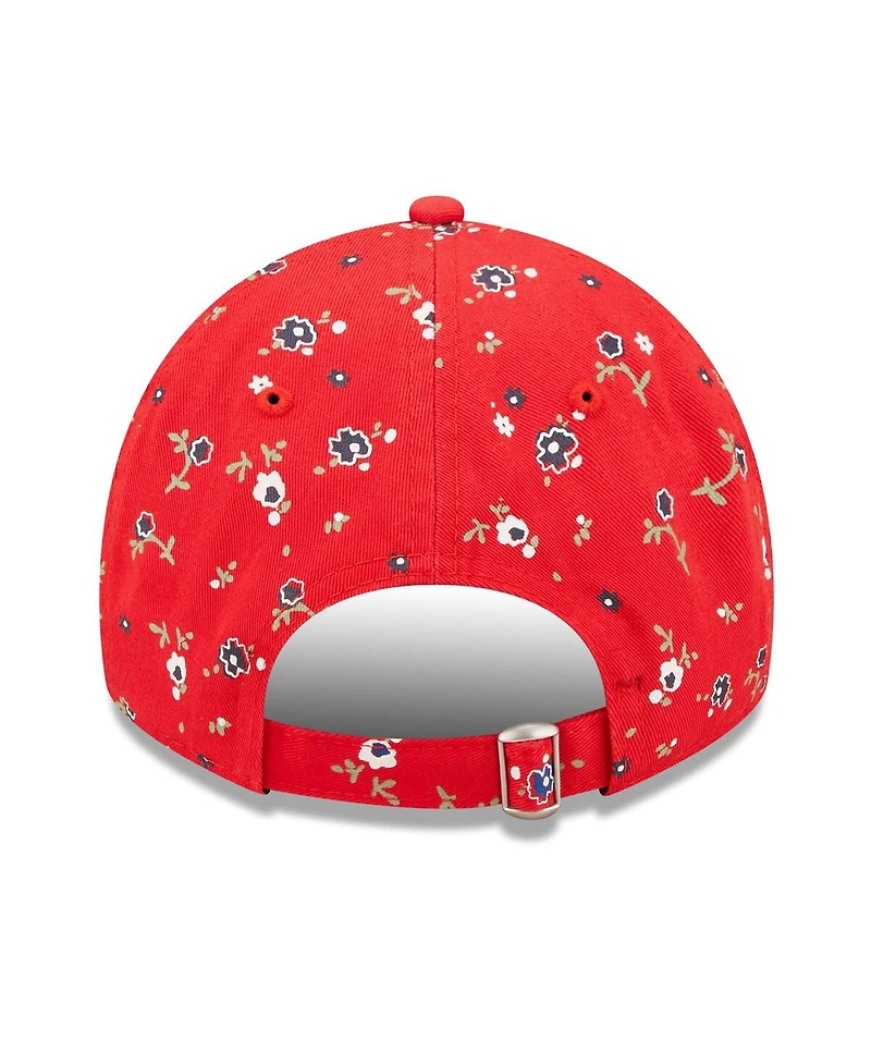 Women's New Era Red New England Patriots Floral 9TWENTY Adjustable Hat
