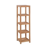 4-Tier Bathroom Storage Rack Solid Teak 16.5"x16.5"x65"