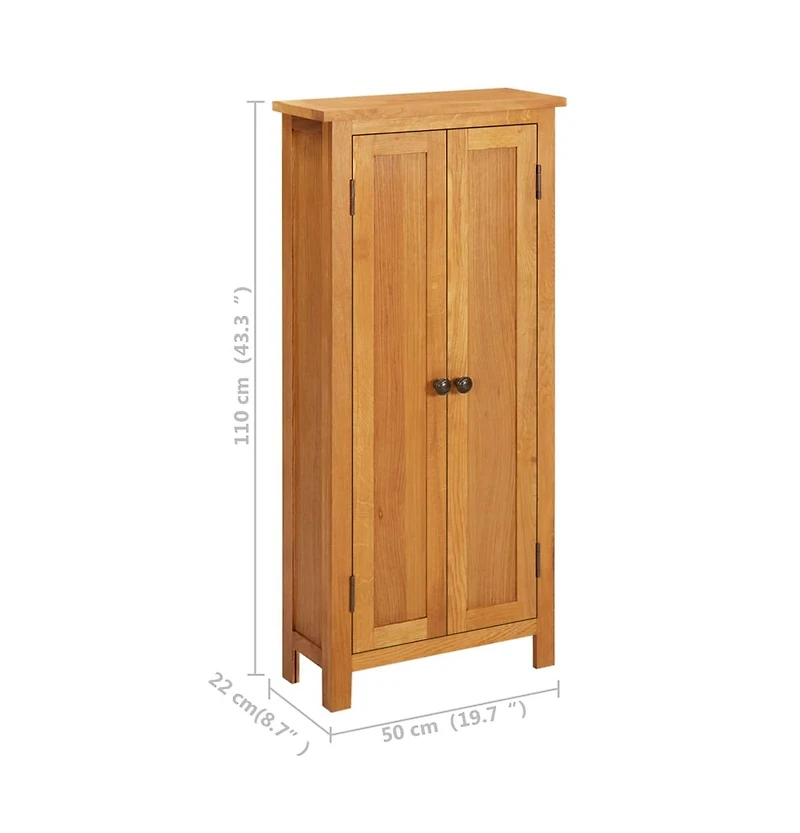 Storage Cabinet 19.7"x8.7"x43.3" Solid Oak Wood