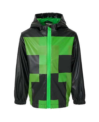 Minecraft Creeper Boys Zip Up Raincoat Jacket Toddler| Child