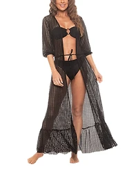 Guria Beachwear Women's Lattice Duster Cover-up