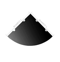 Corner Shelf with Chrome Supports Glass Black 17.7"x17.7"