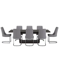 Tivie 9 Pc Dining Set (Rectangular Table + 8 Chairs), Created for Macy's