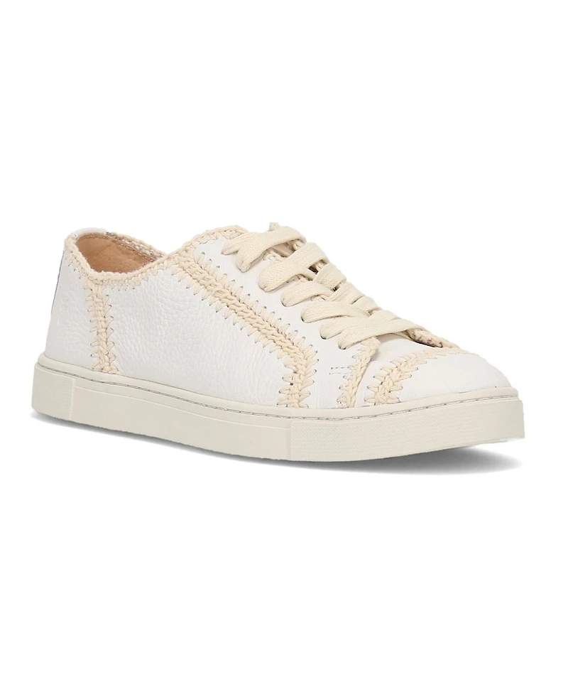 Frye Women's Ivy Crochet Low Lace Up Leather Sneakers