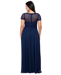 Xscape Plus Beaded Chiffon Gown