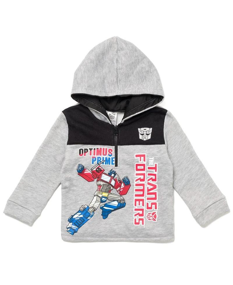 Transformers Toddler Boys Optimus Prime Bumblebee Megatron Half Zip Pullover Hoodie