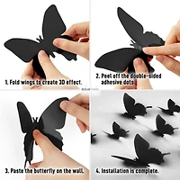 3D Removable Butterfly Wall Decor with 3 Wing Designs