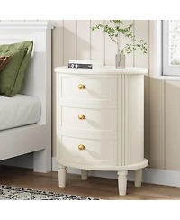 Tribesigns Nightstand with 3 Drawers, Vintage like Bed Side Table for Bedroom, No Assembly Required