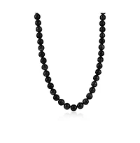 Stainless Steel 8mm Natural Stone Bead Necklace