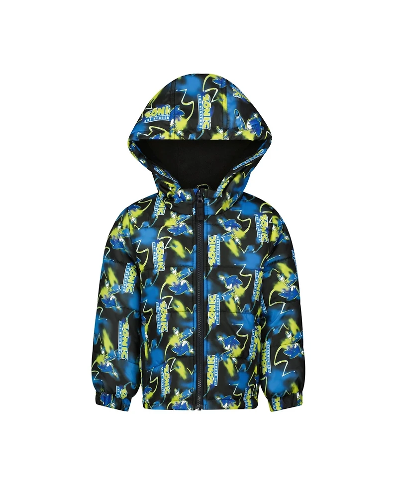 Sega Sonic the Hedgehog Kids Printed Puffer Jacket