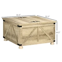 Homcom Farmhouse Table with Storage, Large Square Table,