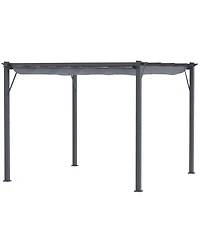 Outsunny 10' x 10' Pergola with Retractable Shade Canopy, Aluminum, Gray