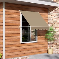 Outsunny Drop Retractable Window Awning Canopy Sun Shade Shelter Arm Manual