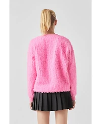 Grey Lab Women's Tulle Oversize Sweater