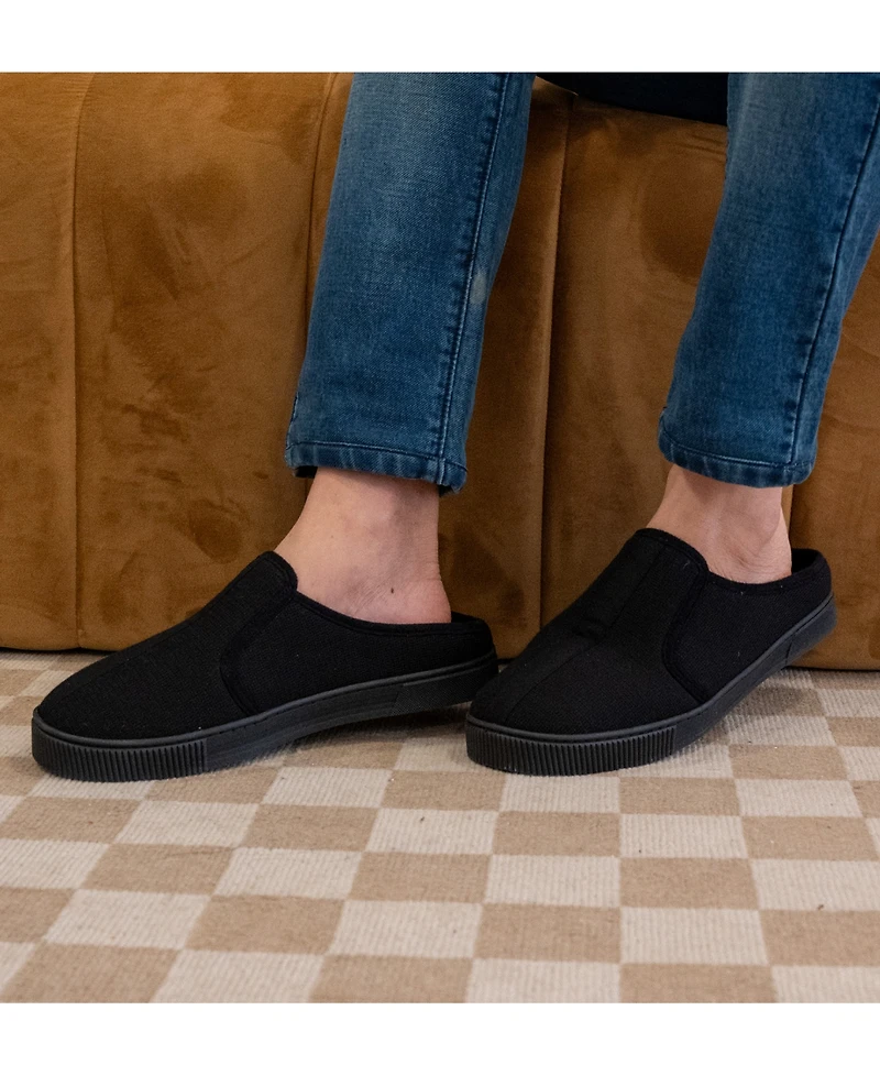 Isotoner Men's Textured Knit Kai Clog Slippers with Gel-Infused Memory Foam