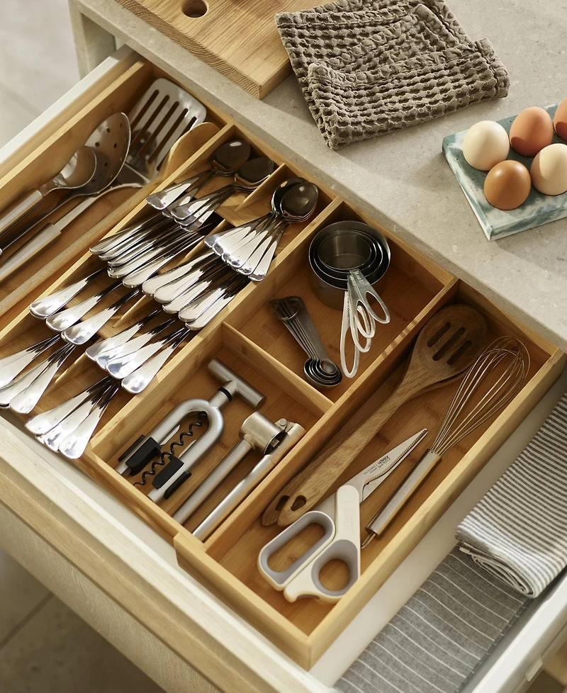 Joseph Joseph Drawerstore Bamboo Expandable Cutlery, Utensil and Gadget Organizer