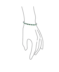 Bling Jewelry Alternating Round Cz 12CT 4 Prong Basket Set Tennis Bracelet Rhodium Plated 7.5 Inch