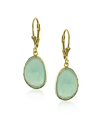 Bling Jewelry Elegant Soft Pink Dangle Earrings Double Round Teardrop, Lever Back 14K Gold-Plated .925 Sterling Silver