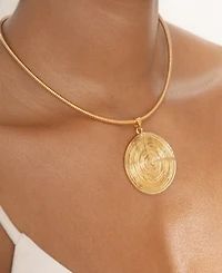 Ettika Statement Swirl Pendant 18K Gold-Plated Choker Necklace