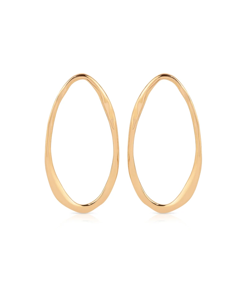 Ettika Hammered 18K Gold-Plated Large Oval Earrings