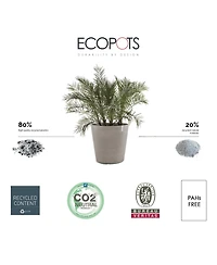 Ecopots Amsterdam Indoor and Outdoor Round Planter with Wheels