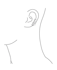 Bling Jewelry Triple Spiral Cz Curved Crawlers Ear Cuff Cartilage Earrings 14K Gold Plated Silver