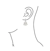 Bling Jewelry White Freshwater Cultured Pearl Filigree Dangle Chandelier Earrings Sterling Silver