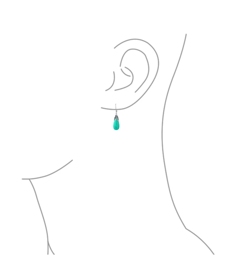 Bling Jewelry Boho Long Elongated Teardrop Filigree Lever Back Dangle Earrings Sterling Silver