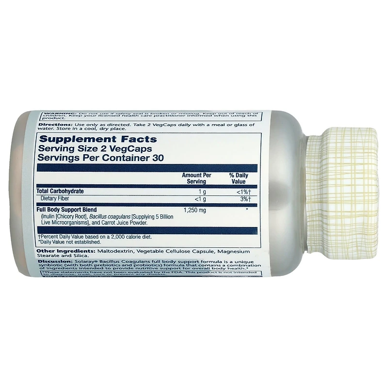 Solaray Bacillus Coagulans - 60 VegCaps