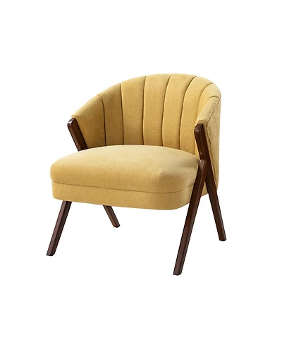 Ibhar Mid-century Barrel Accent Chair with Vertical Channel-tufted Back