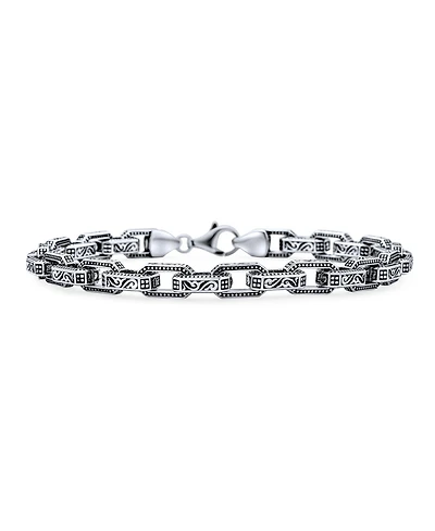 Bling Jewelry Thick Byzantine Chain Link Bracelet Sterling Silver Made Turkey