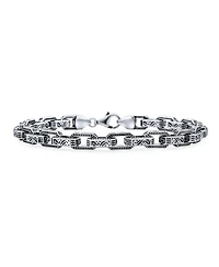 Bling Jewelry Thick Byzantine Chain Link Bracelet Sterling Silver Made Turkey