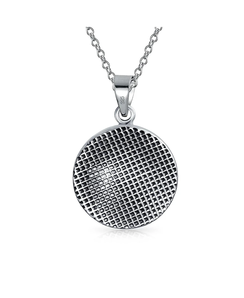 Bling Jewelry Capricorn Zodiac Sign Round Medallion Pendant Necklace Sterling Silver