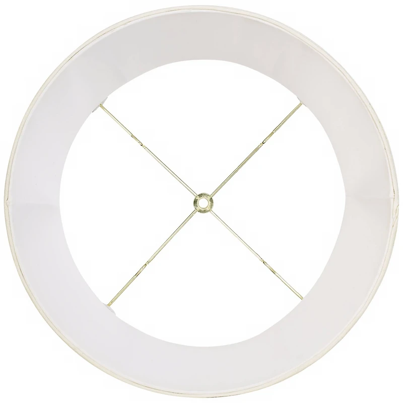 Imperial Shade Set of 2 Creme White Medium Drum Lamp Shades 14" Top x 16" Bottom x 12" High (Spider) Replacement with Harp and Finial