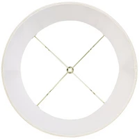 Imperial Shade Set of 2 Creme White Medium Drum Lamp Shades 14" Top x 16" Bottom x 12" High (Spider) Replacement with Harp and Finial