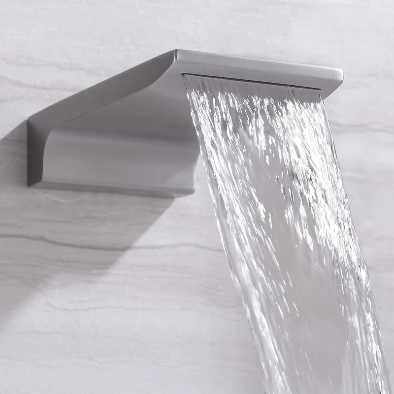 Casainc Doux Wall Mounted Waterfall Tub Spout with Diverter and Handheld Shower Head