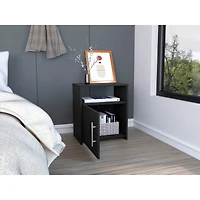 Simplie Fun Nordico Nightstand, One Shelf, Single Door Cabinet, Metal Handle