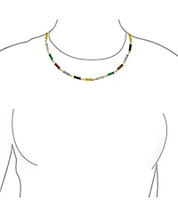 Bling Jewelry Asian Style Multi-Color Jade & Onyx Pendant Necklace 14K Gold Plated 16-18 Inch