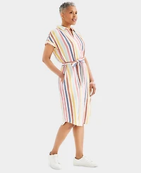 Style & Co Women's Cotton Gauze Short-Sleeve Shirt Dress, Created for Macy's