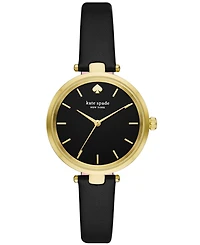 kate spade new york Women's Holland Black Leather Watch 28mm, KSW9048