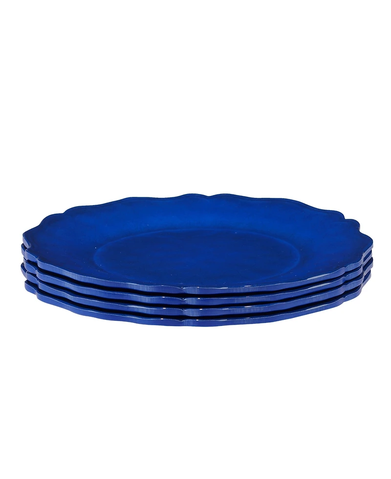 Certified International Blue Indigo Crackle Set of 4 Salad Plate 9", Service For 4